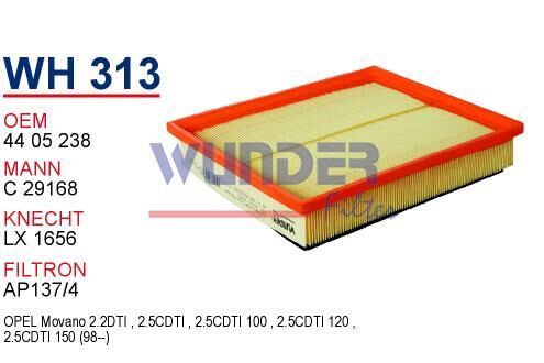 Wunder WH313 Hava Filtresi | Master II 03-10 | Movano 03-10 | 8200505566 8200259359