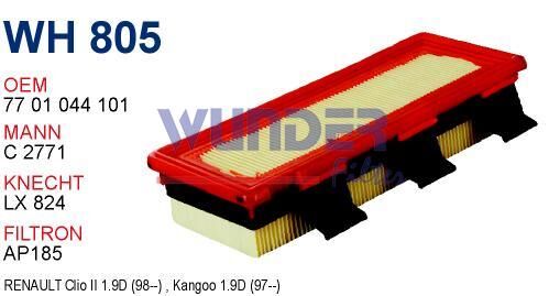 Wunder WH805 | Renault Clio II 1.9D Hava Filtresi | Kangoo 1.9D